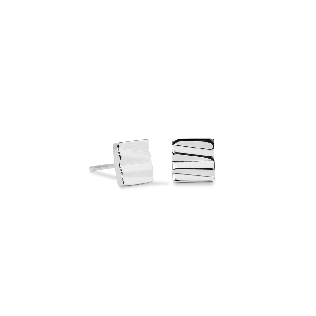 Clous d'oreilles Square Wave argent