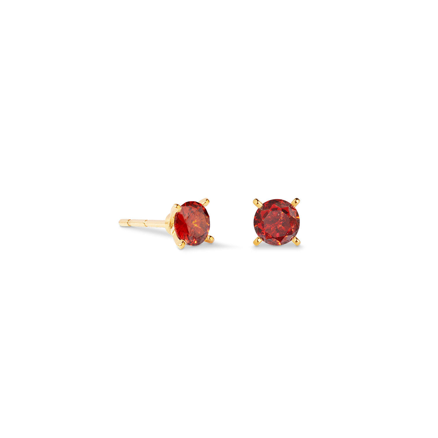 Clous d'oreilles Glam Dot 5 mm or-rouge