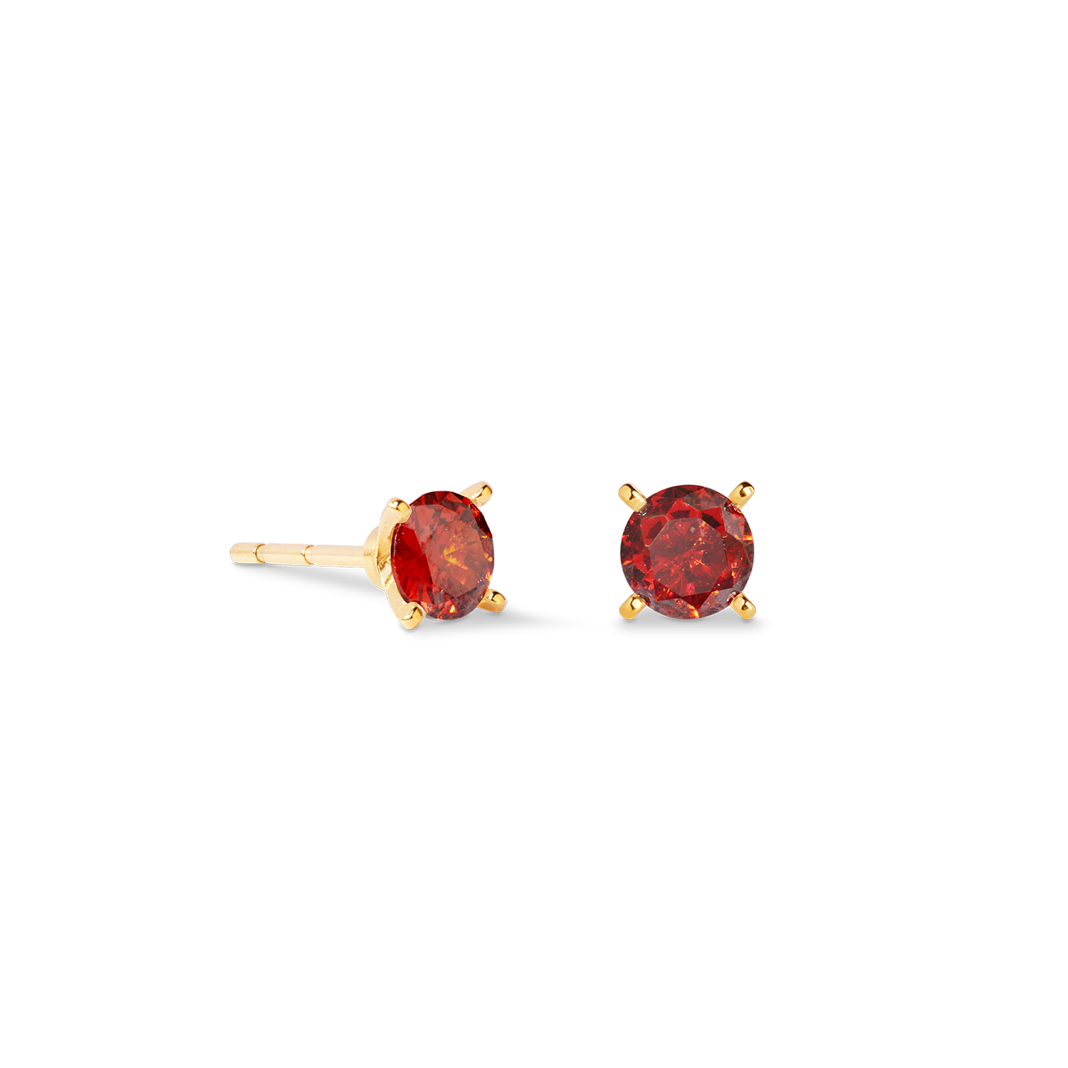 Clous d'oreilles Glam Dot 5 mm or-rouge