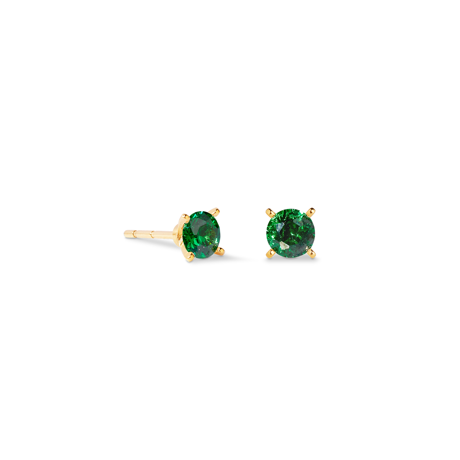 Clous d'oreilles Glam Dot 5 mm or-vert foncé