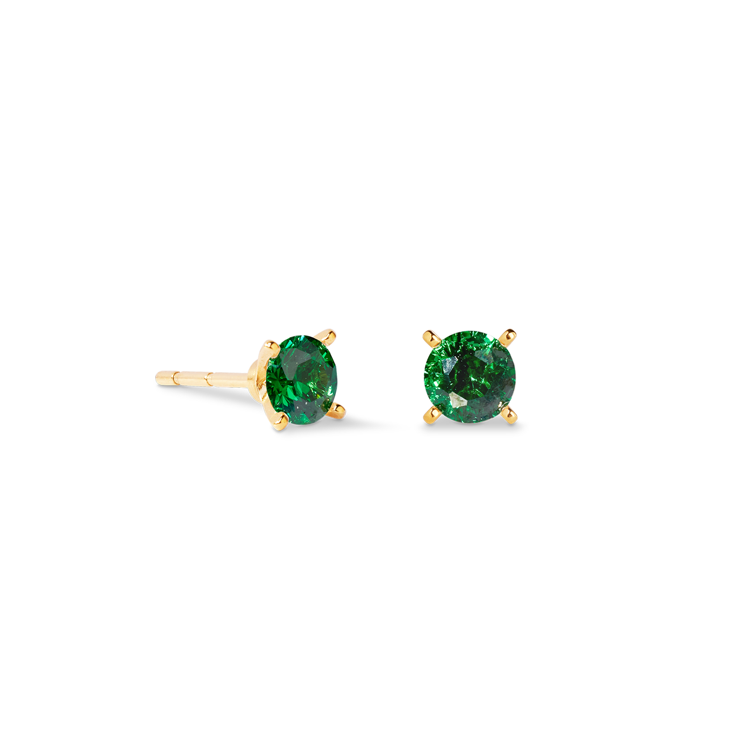 Clous d'oreilles Glam Dot 5 mm or-vert foncé