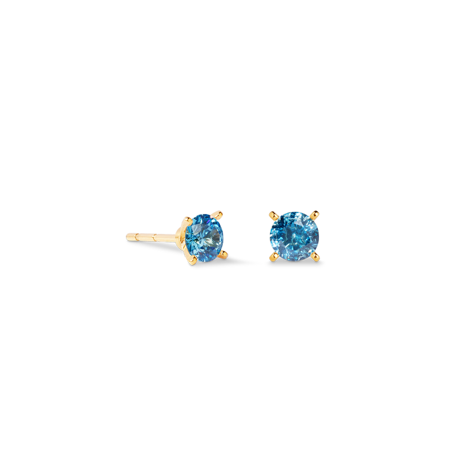 Clous d'oreilles Glam Dot 5 mm or-bleu