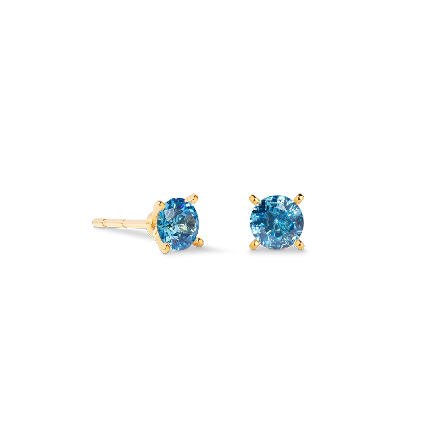 Clous d'oreilles Glam Dot 5 mm or-bleu