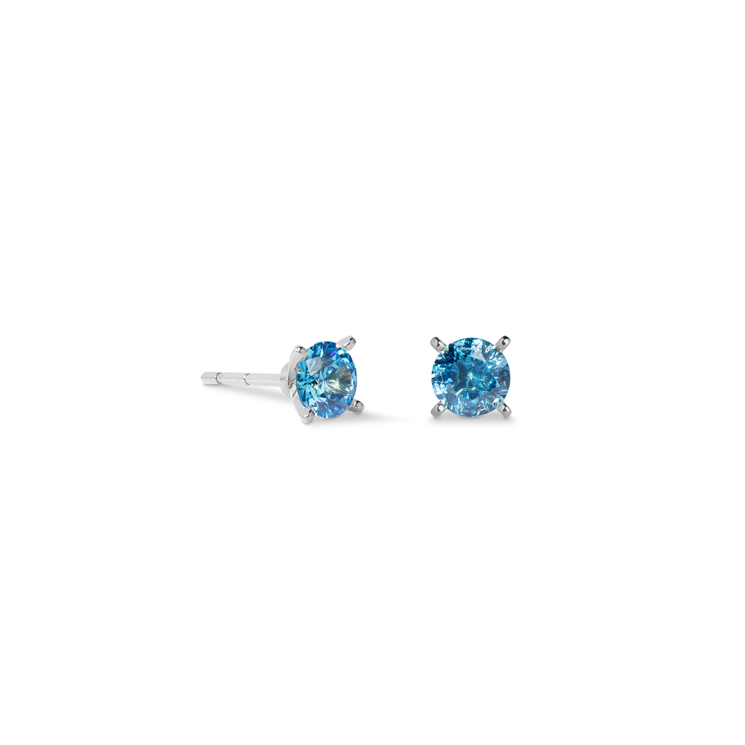 Clous d'oreilles Glam Dot 5 mm argent-bleu