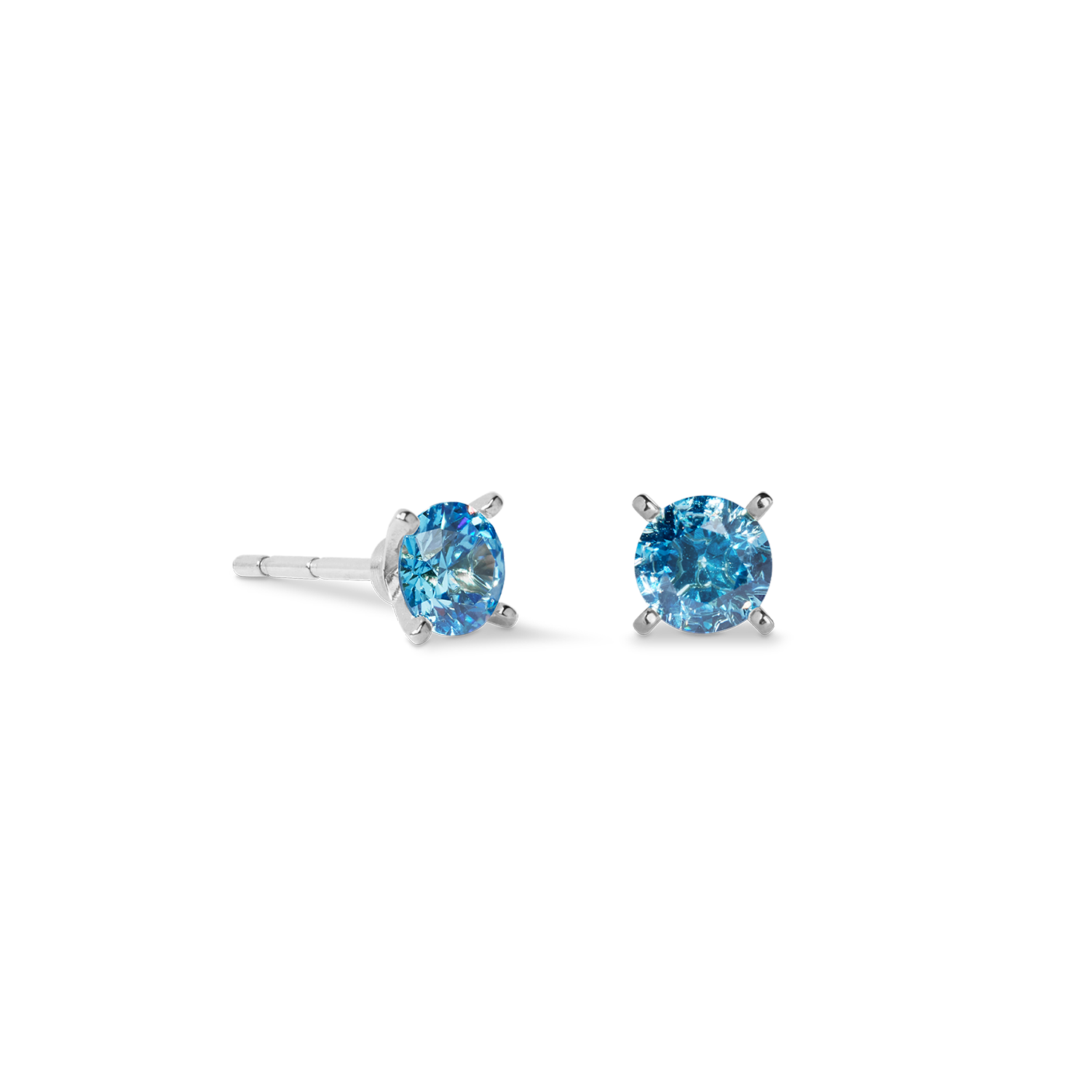 Clous d'oreilles Glam Dot 5 mm argent-bleu