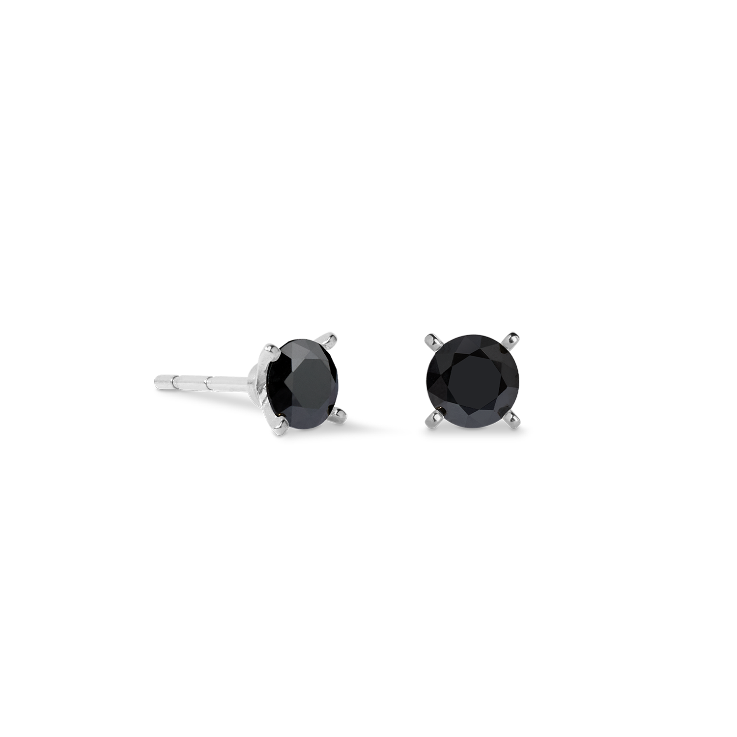 Clous d'oreilles Glam Dot 5 mm argent-noir