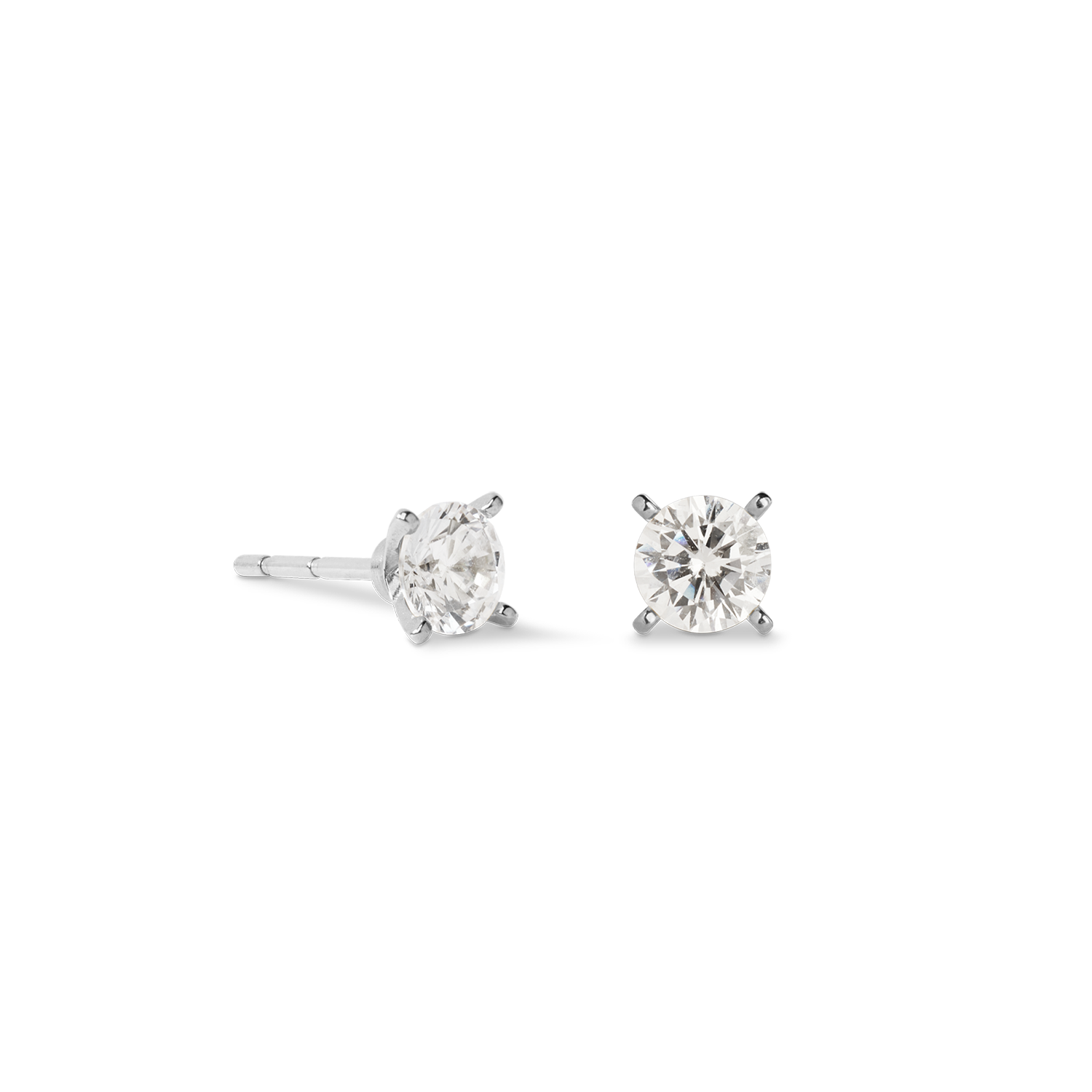 Clous d'oreilles Glam Dot 5 mm argent-cristal