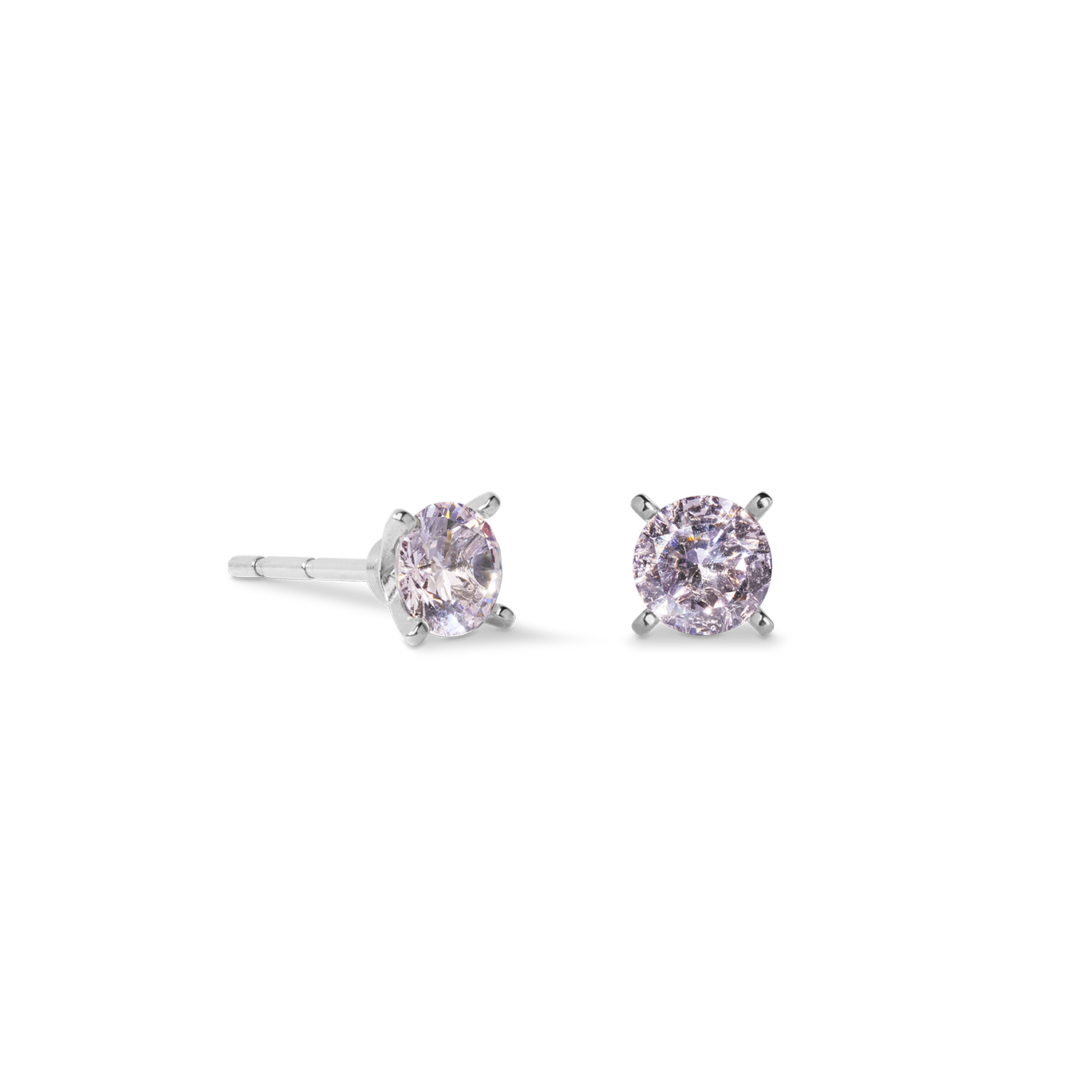 Clous d'oreilles Glam Dot 5 mm argent-rose