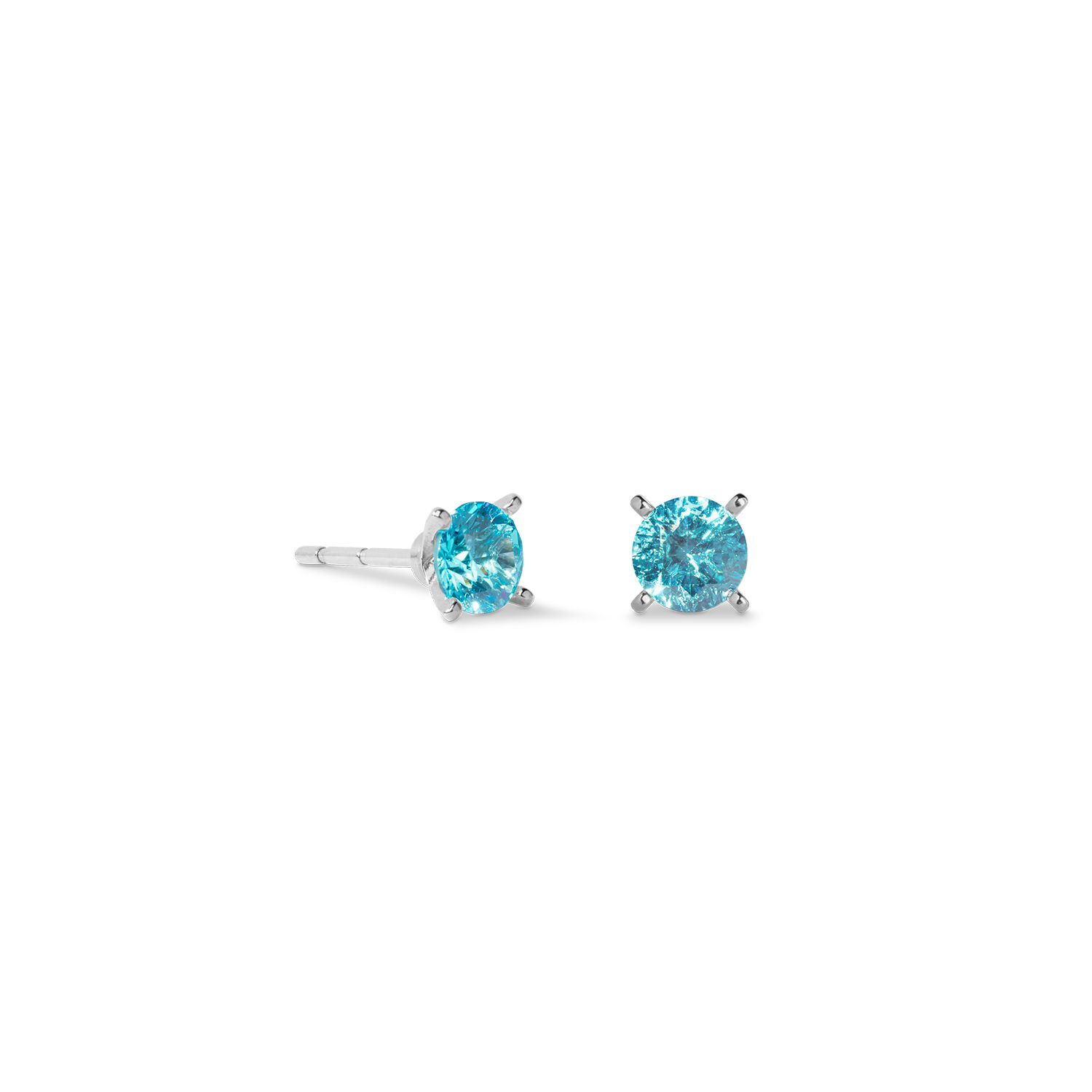 Clous d'oreilles Glam Dot 5 mm argent-aqua