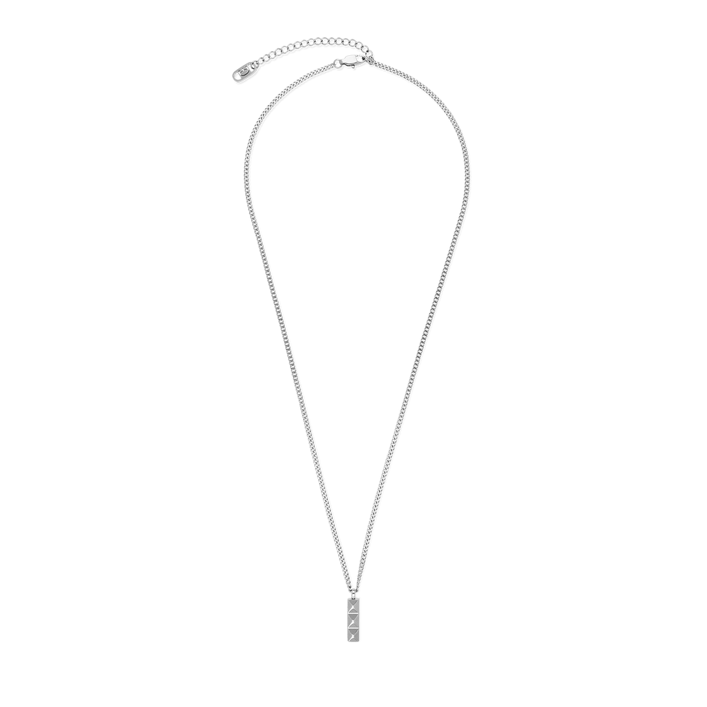 Collier Spikes Trio Bar argent