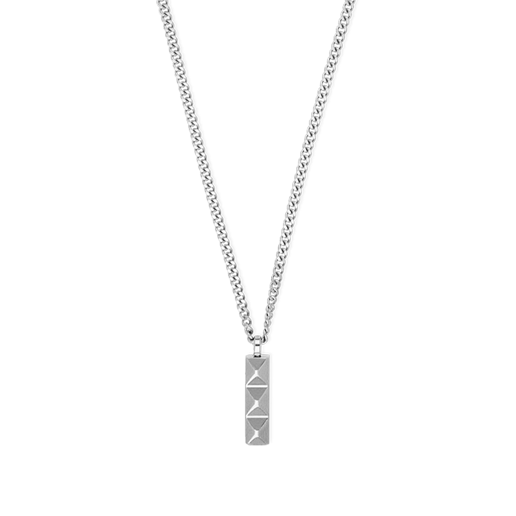 Collier Spikes Trio Bar argent