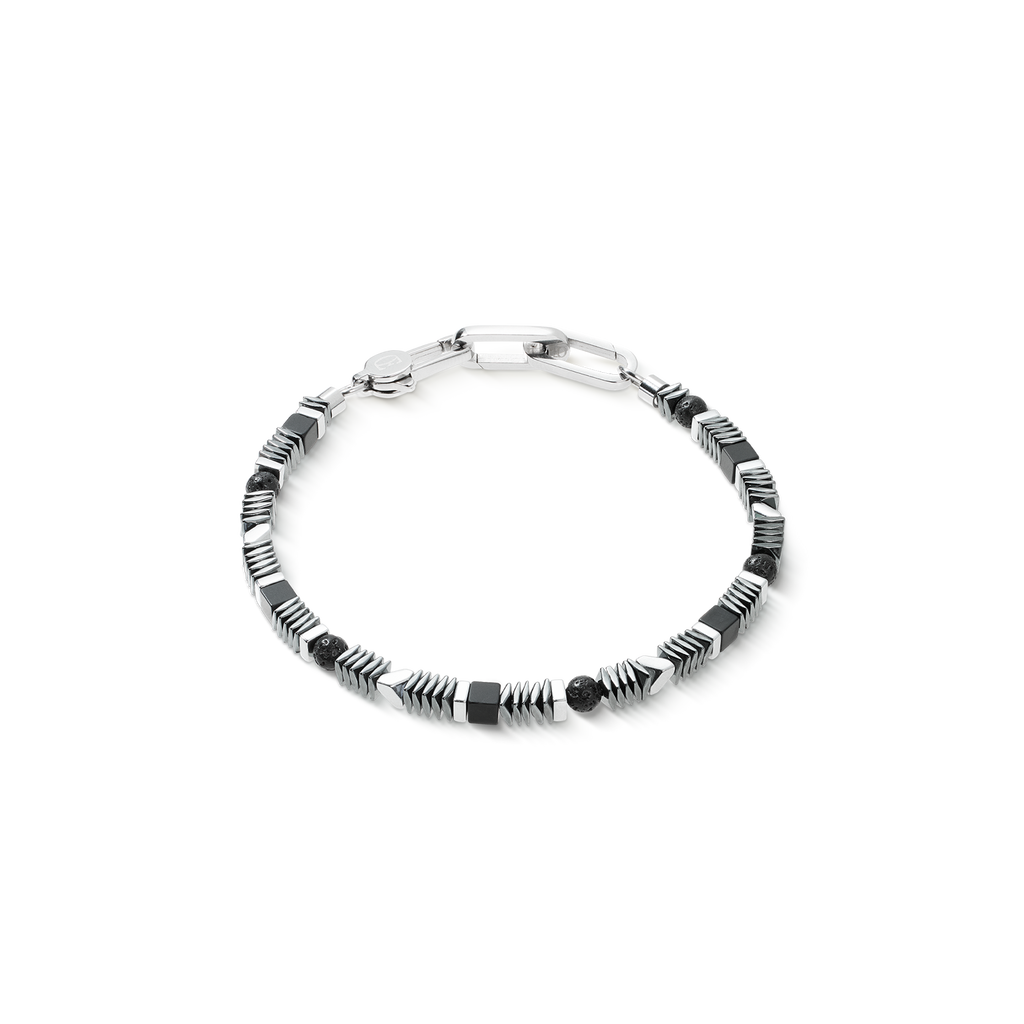 Bracelet Cadence Shape Mix noir-argent