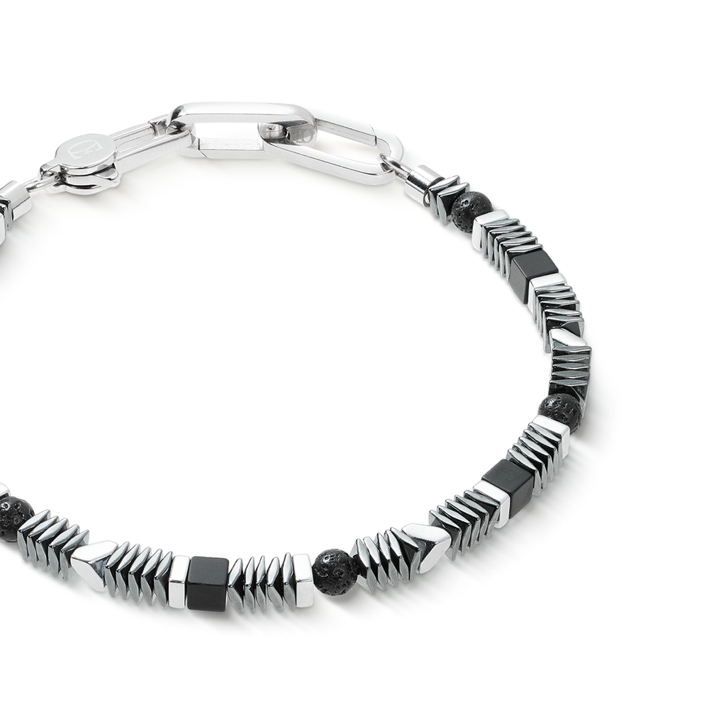 Bracelet Cadence Shape Mix noir-argent