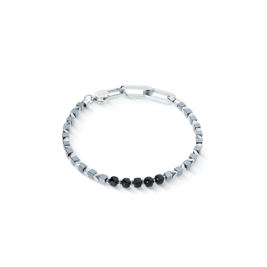 Bracelet Pulse Line Spinelle noir-argent