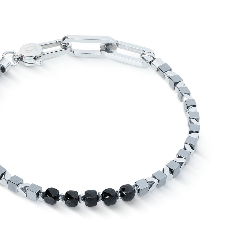 Bracelet Pulse Line Spinelle noir-argent