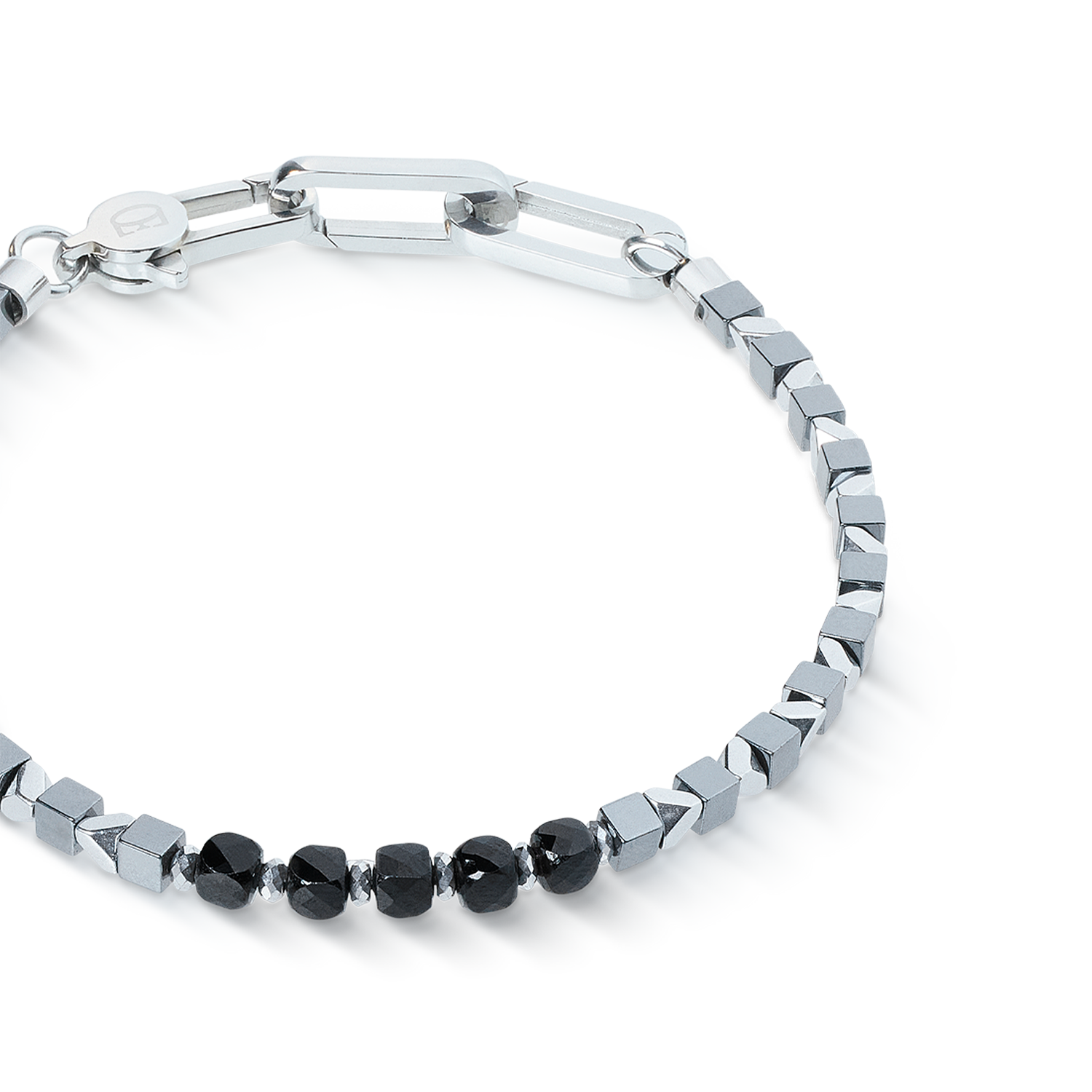 Bracelet Pulse Line Spinelle noir-argent