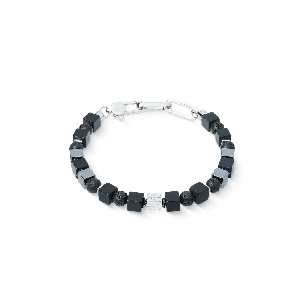 Bracelet Spikes Shape Mix noir-argent