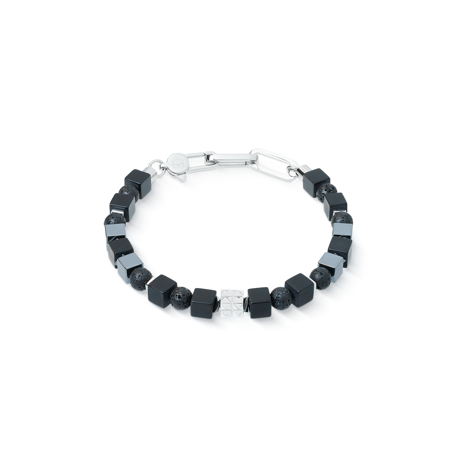 Bracelet Spikes Shape Mix noir-argent