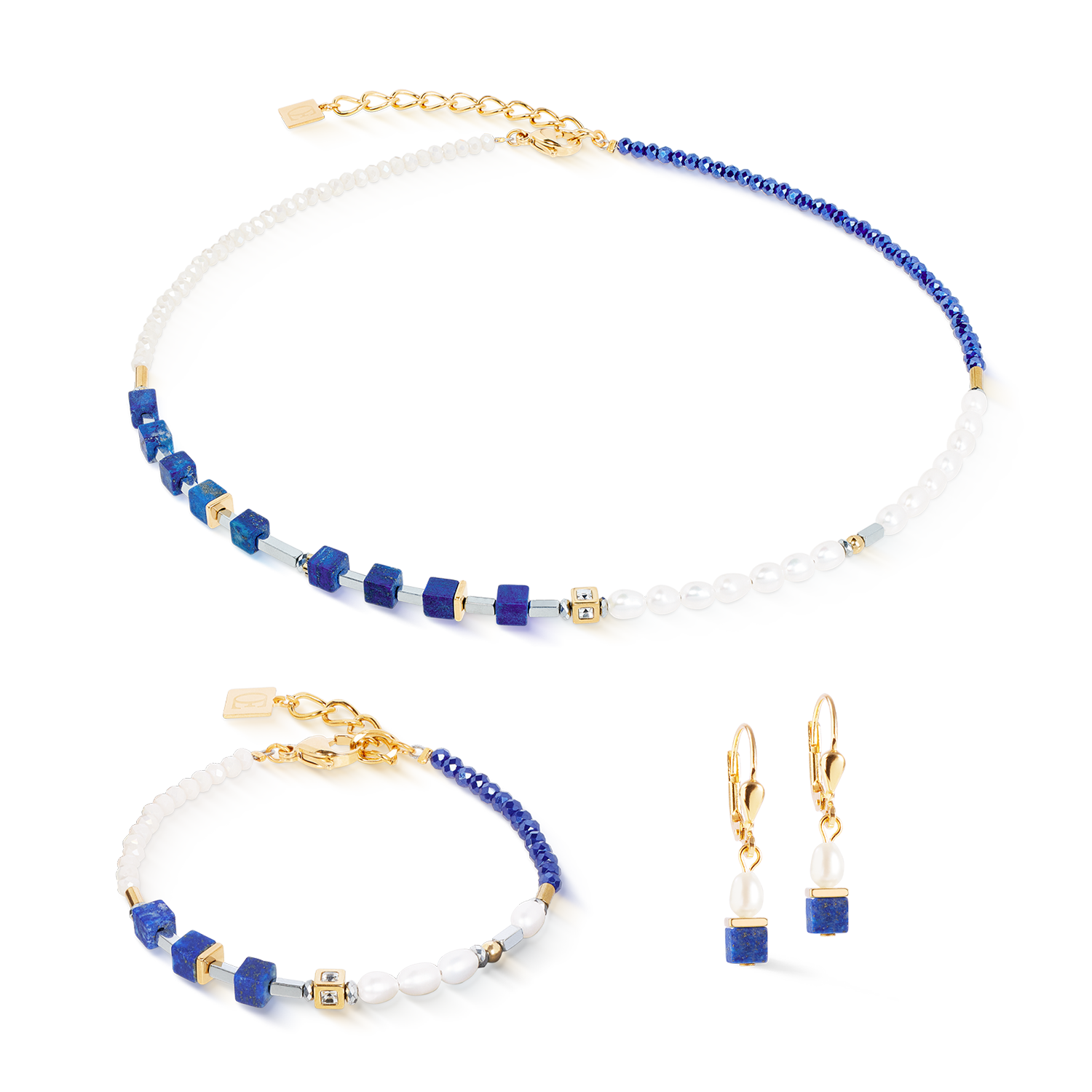 Boucles d'oreilles Princess Fusion Pearls Lapis-lazuli