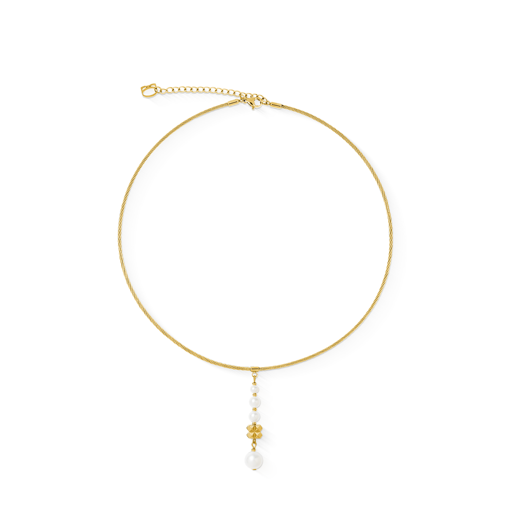 Collier Pearl & Spikes Drop or