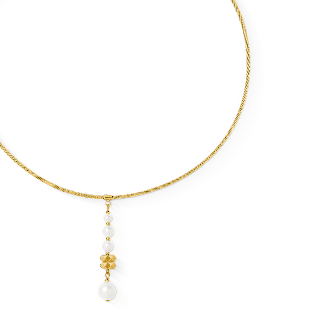 Collier Pearl & Spikes Drop or