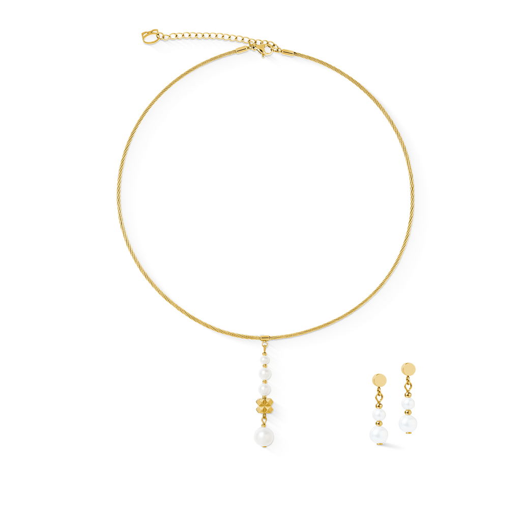 Collier Pearl & Spikes Drop or