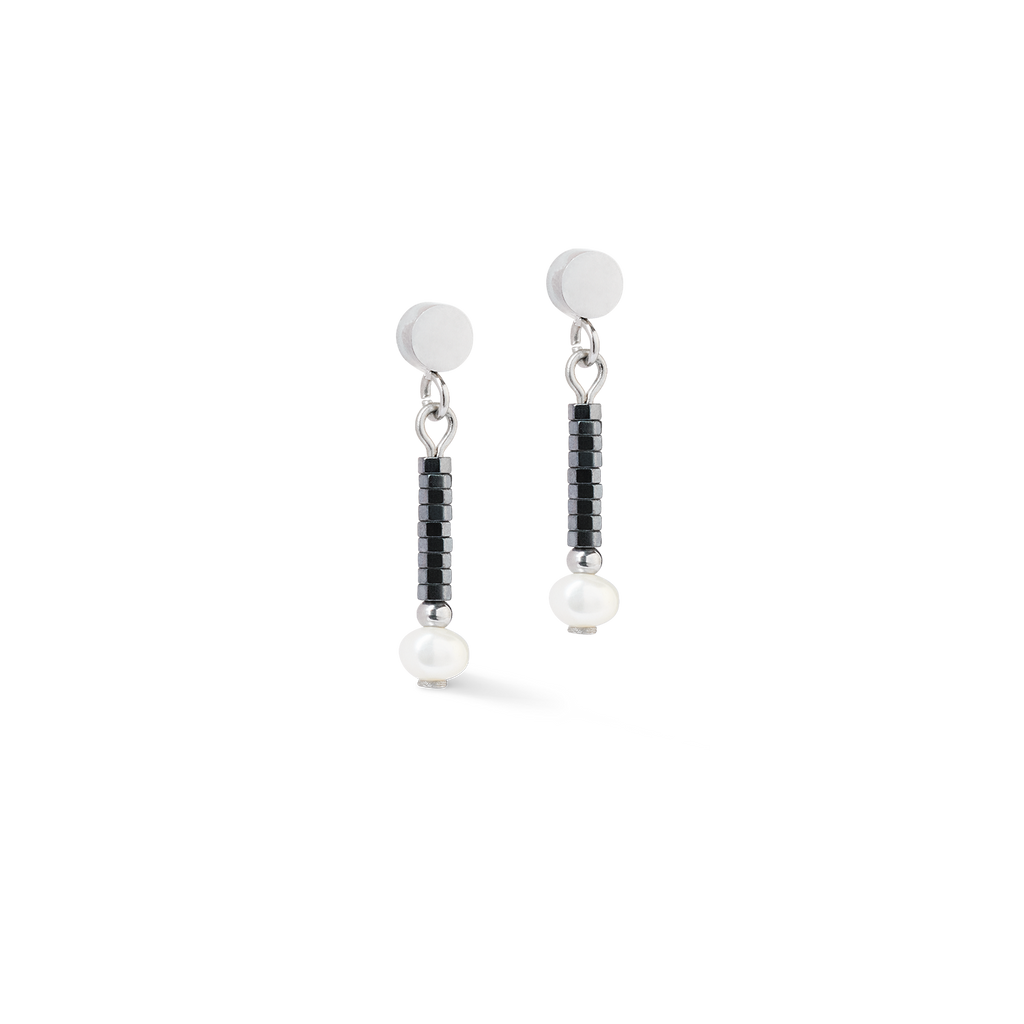 Boucles d'oreilles Edge & Grace anthracite-argent