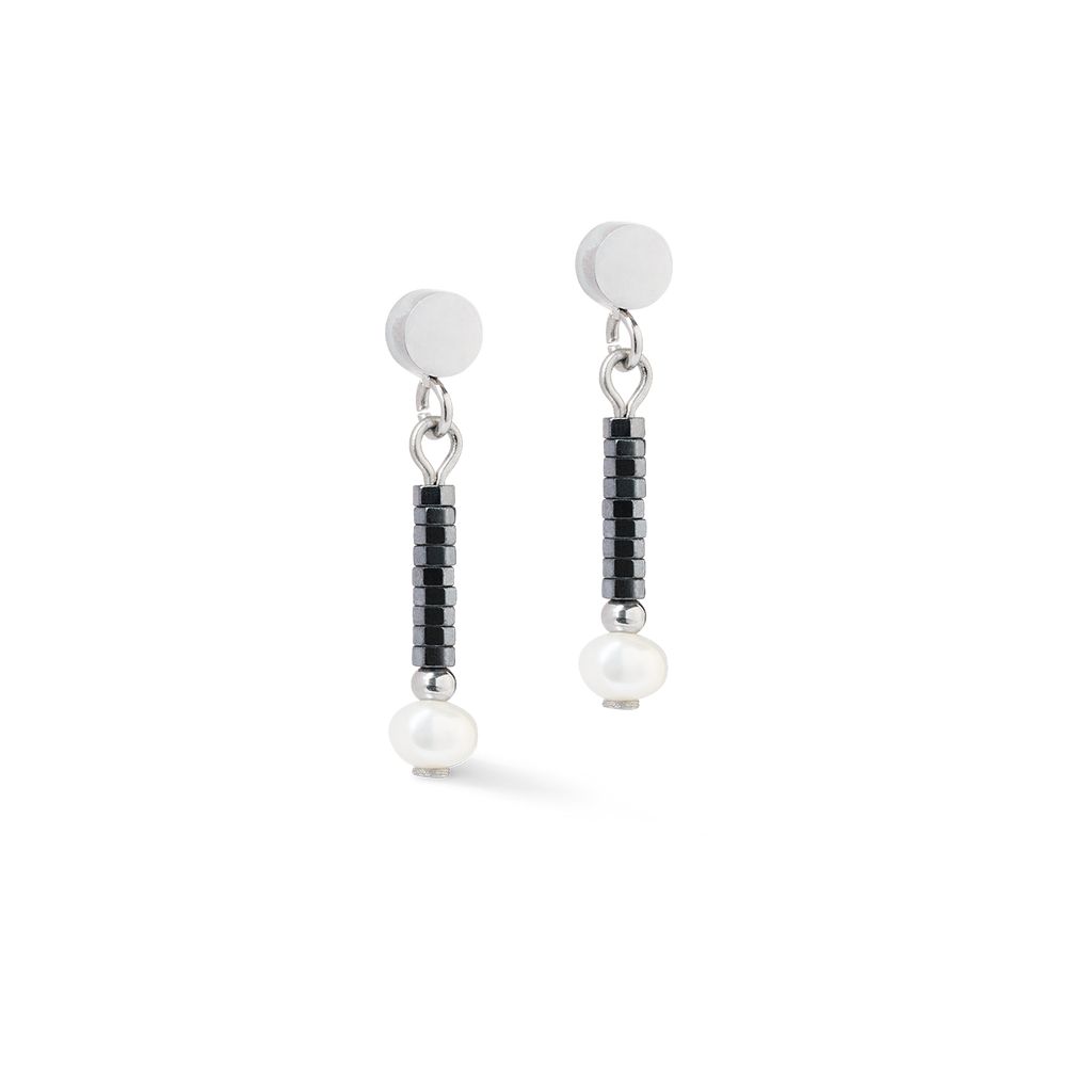 Boucles d'oreilles Edge & Grace anthracite-argent