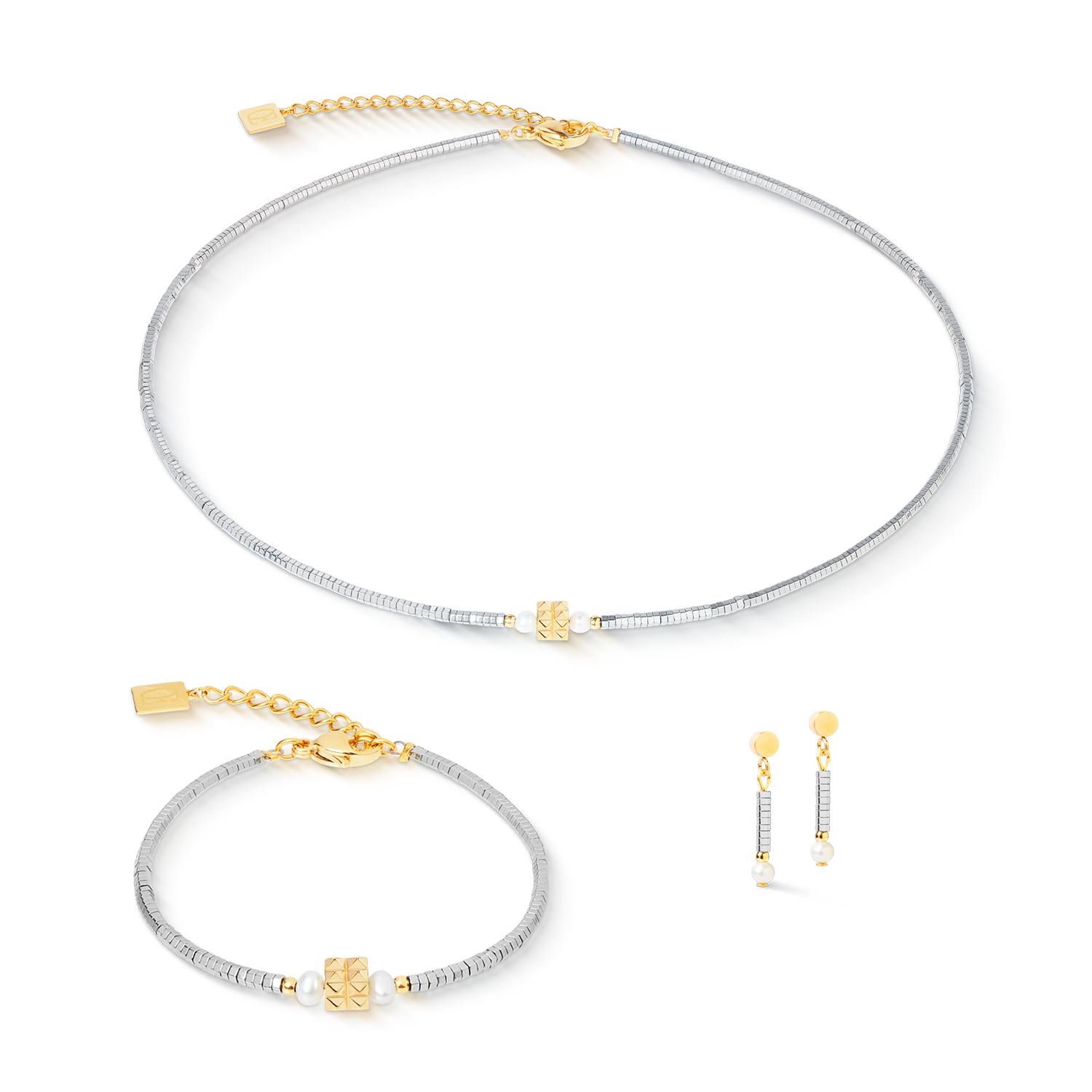 Boucles d'oreilles Edge & Grace argent-or