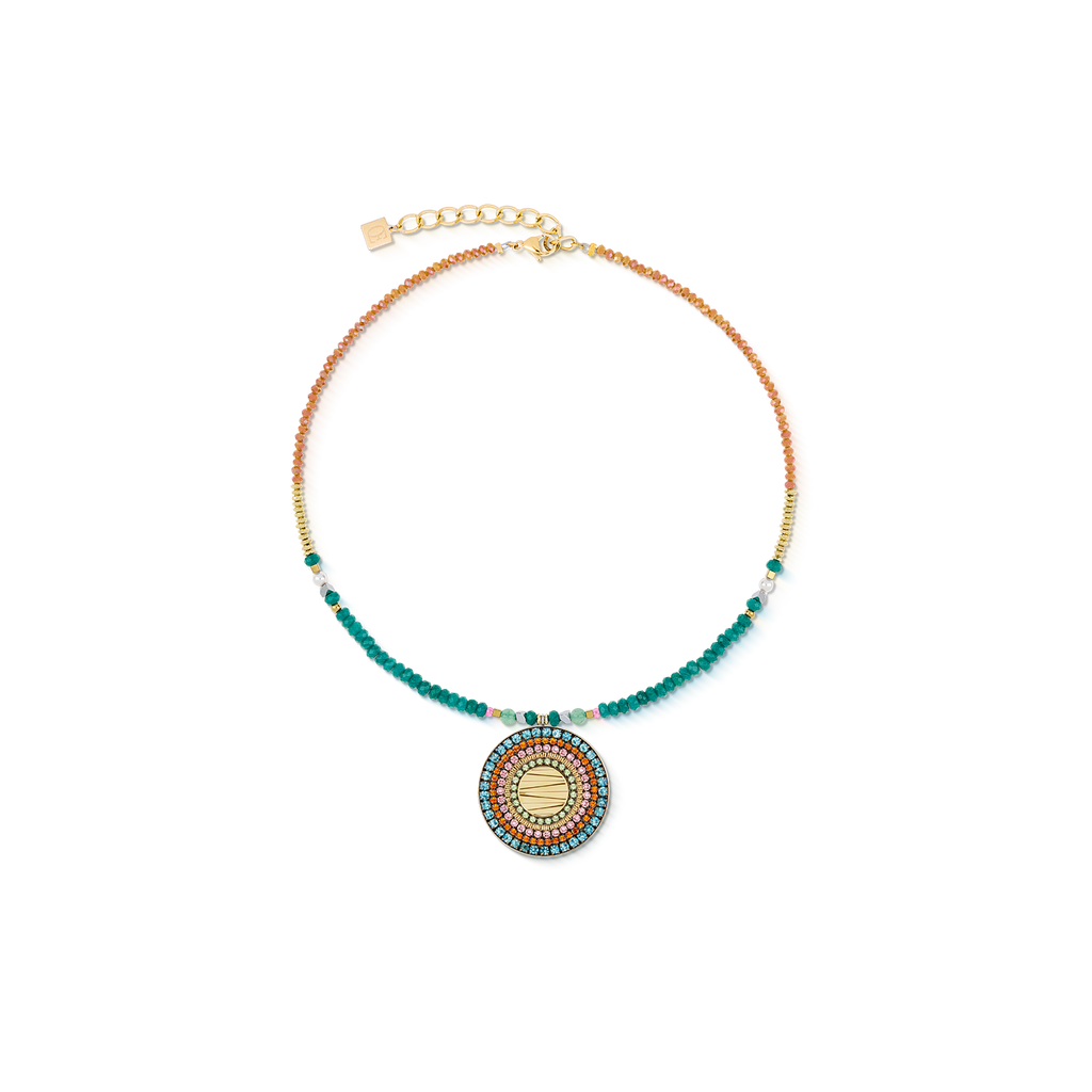 Collier Amulette Modern Future or multicolore Boho