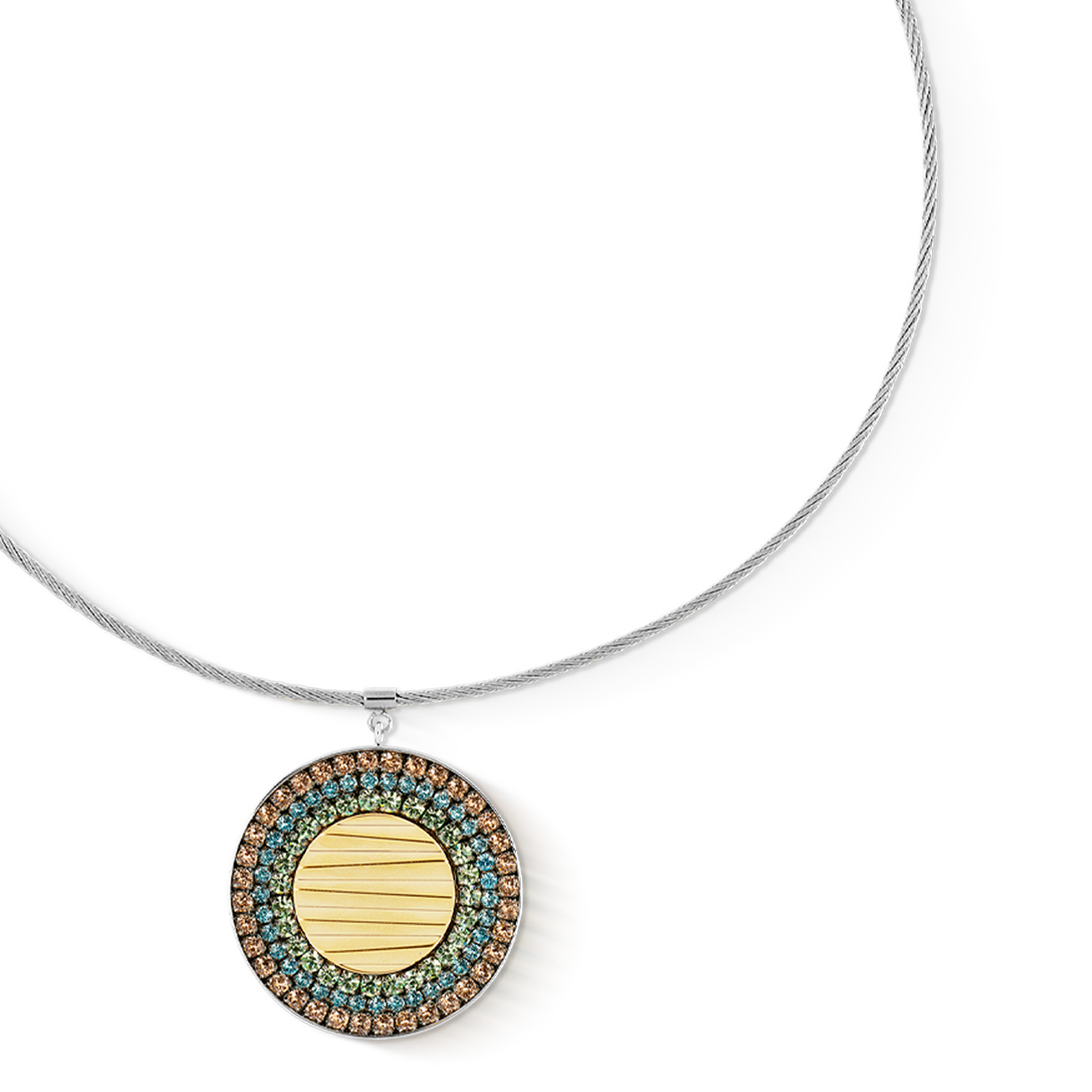 Collier Amulette Glam Waves argent-multicolore pastel