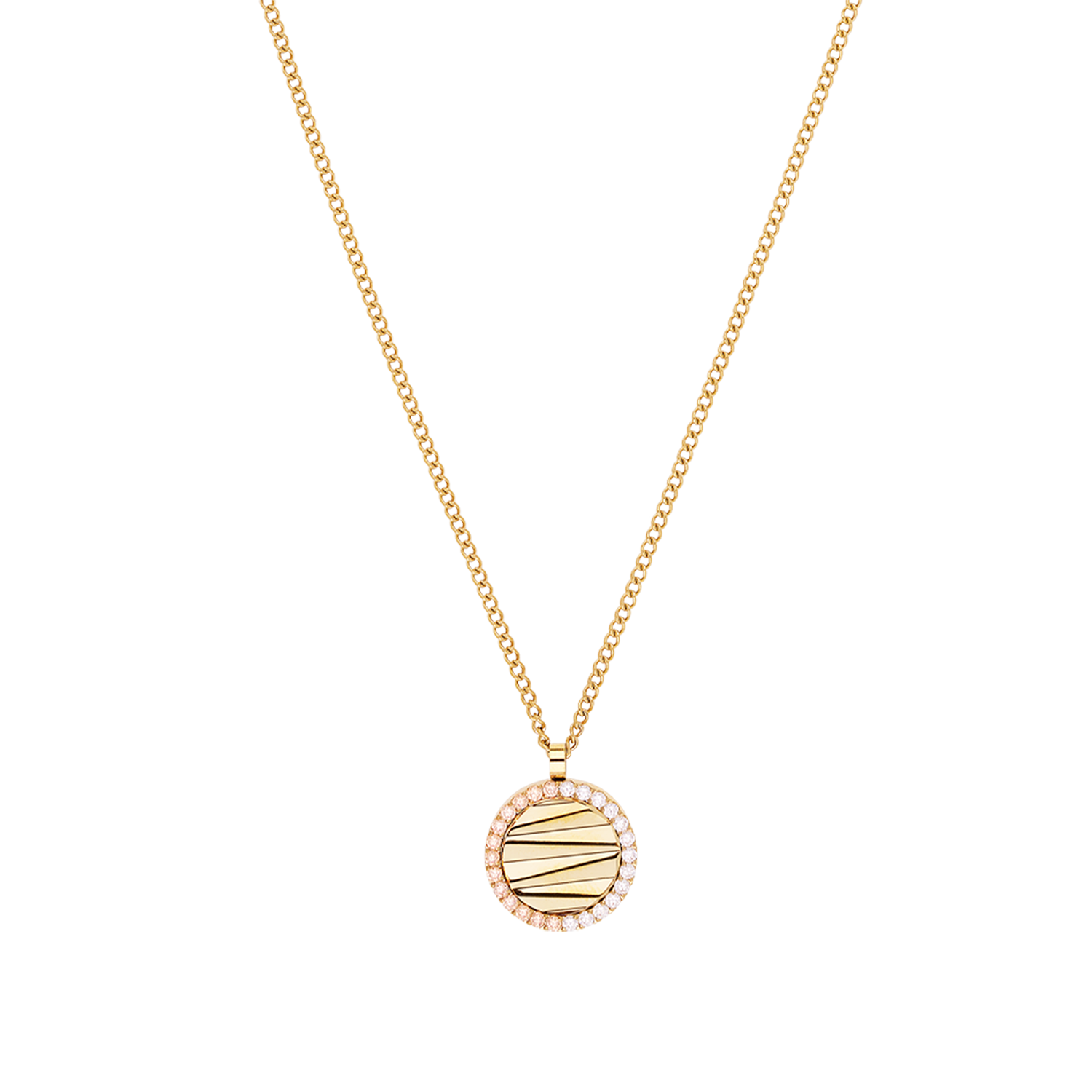 Collier Amulette Mini Waves or-beige