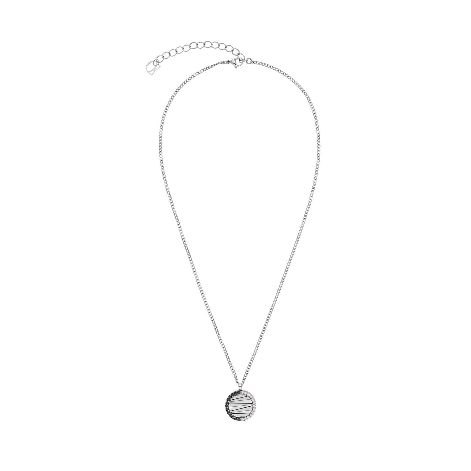 Collier Amulette Mini Waves argent-noir