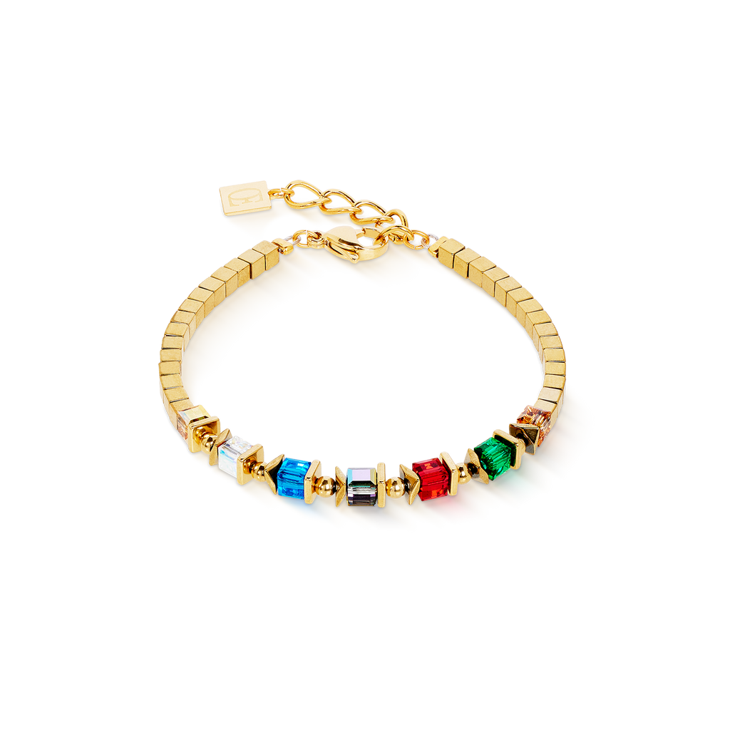 Bracelet Sparkling Cubes Fusion Chain or-multicolore