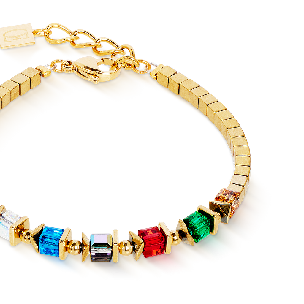 Bracelet Sparkling Cubes Fusion Chain or-multicolore