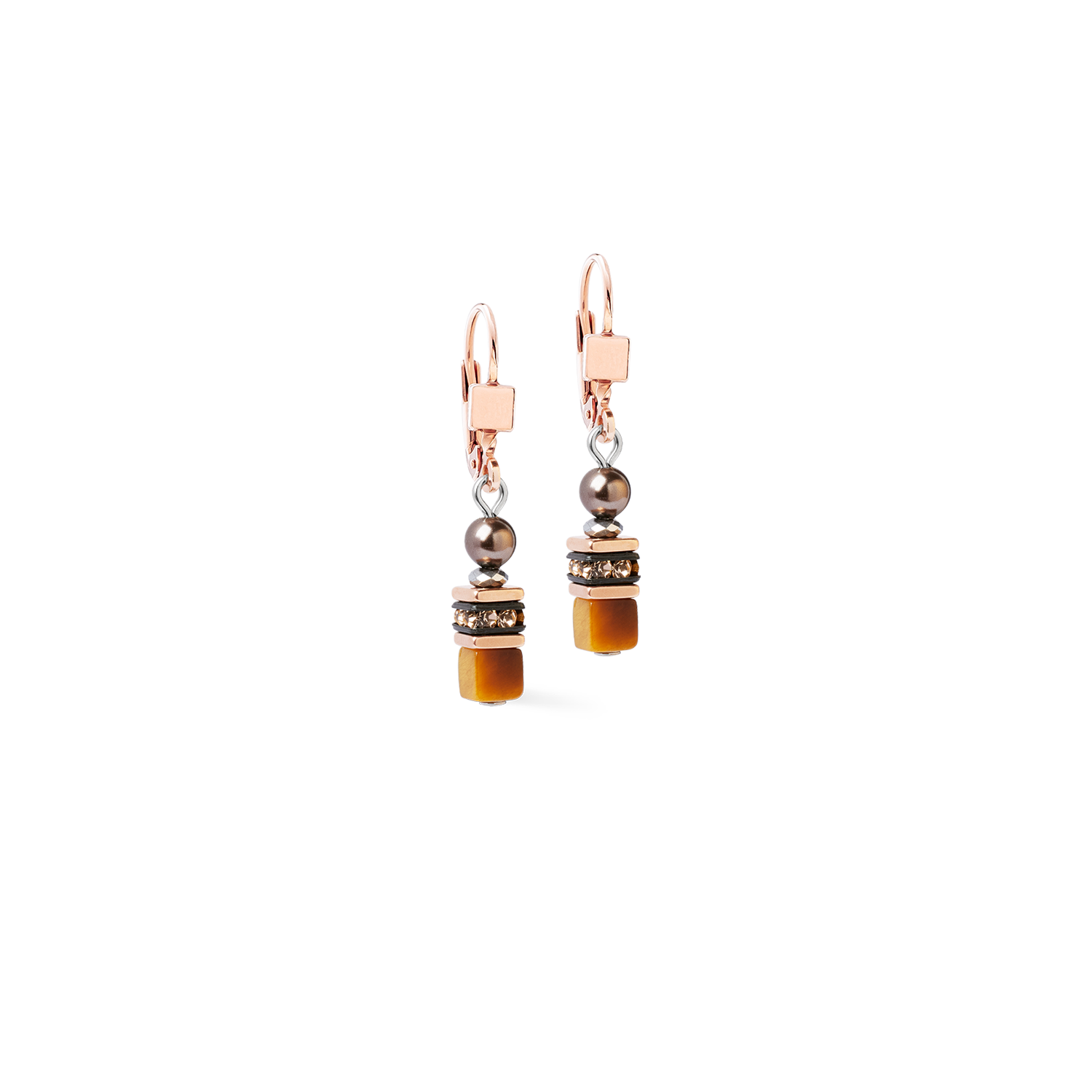 Boucles d'oreilles Princess Earth Glow or rose-marron