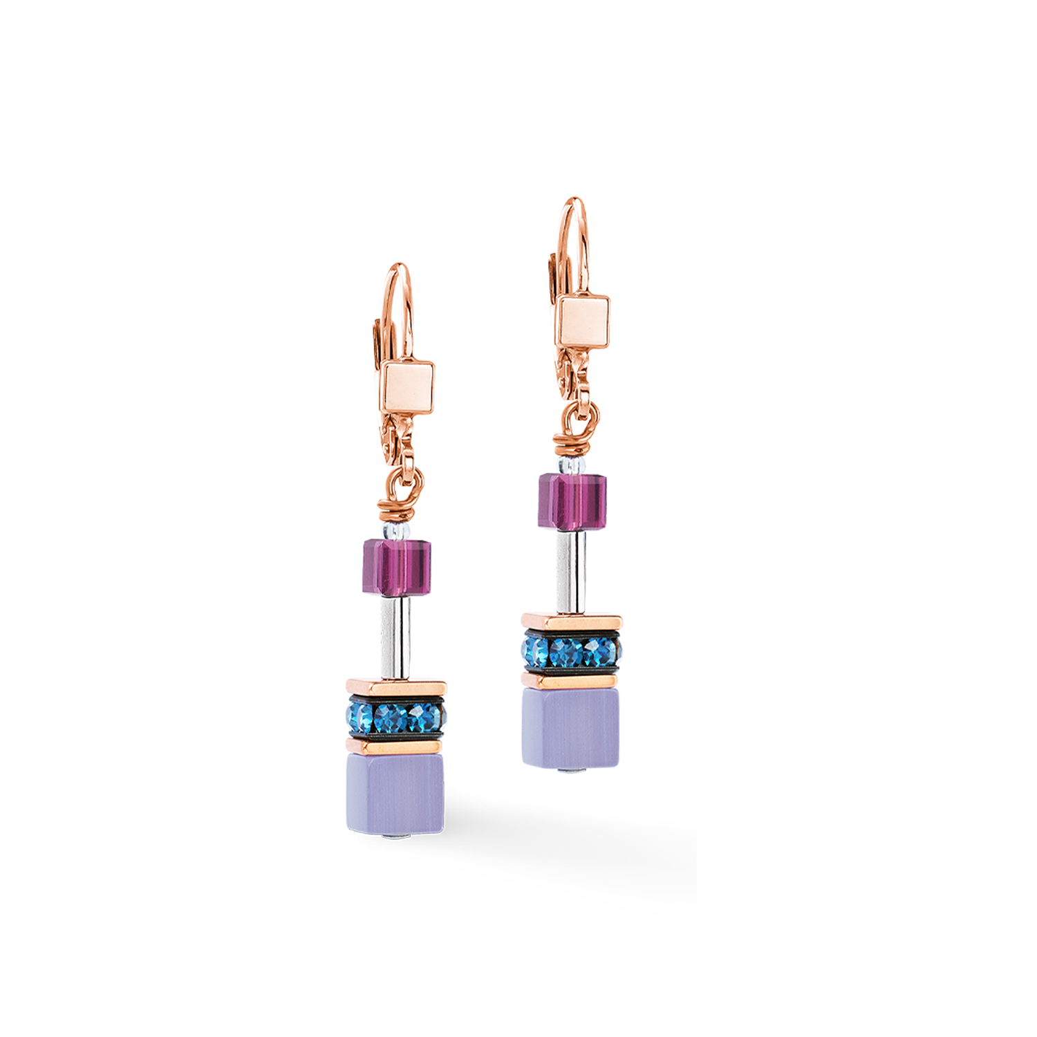 Boucles d'oreilles GeoCUBE® Iconic Blue Moon or rose