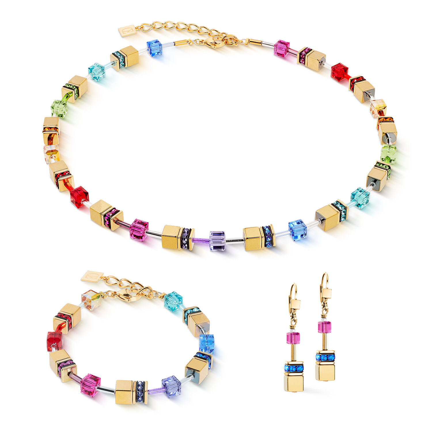 Boucles d'oreilles GeoCUBE® Iconic Metallic Rainbow or