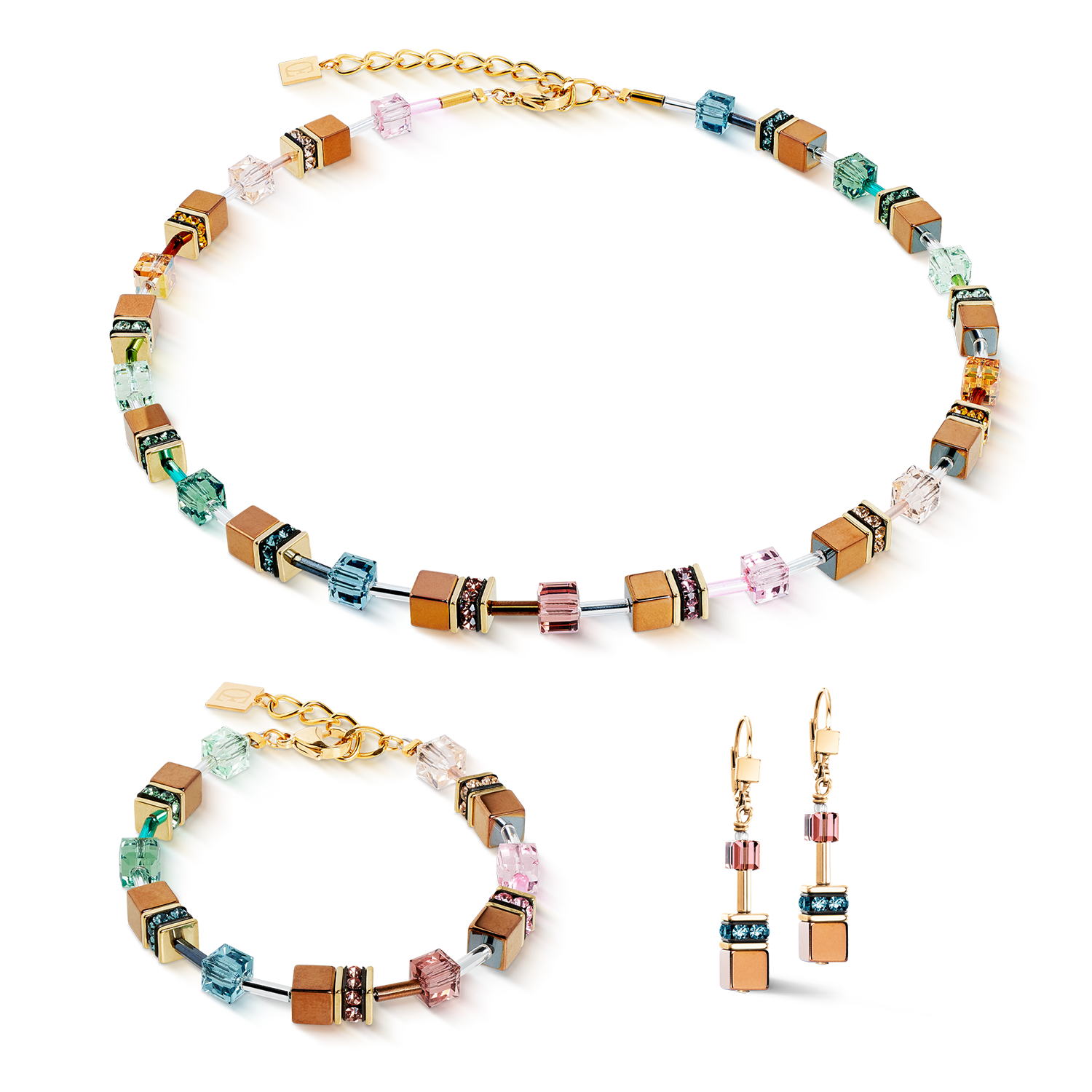 Boucles d'oreilles GeoCUBE® Iconic Metallic Art Nouveau or
