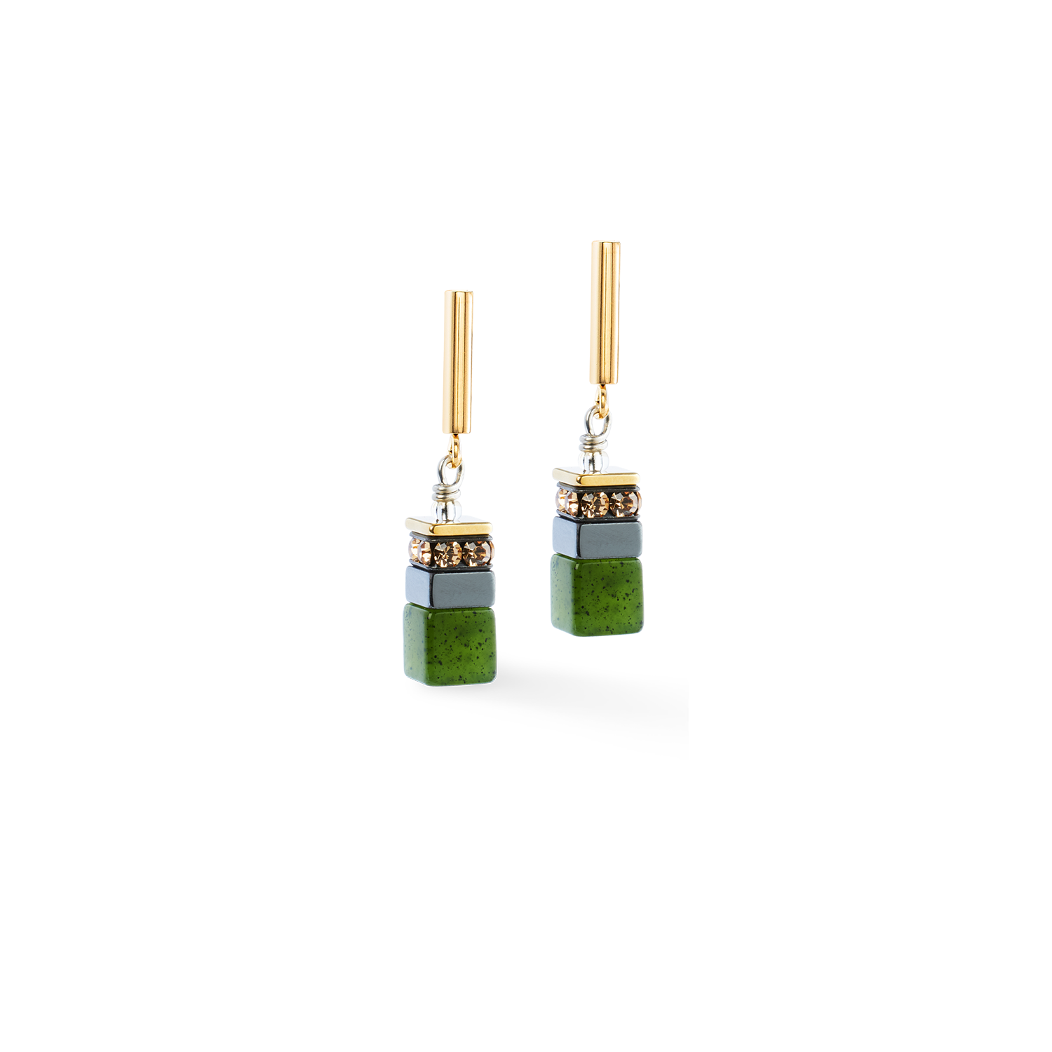 Boucles d'oreilles GeoCUBE® Precious Motion Forest Light or