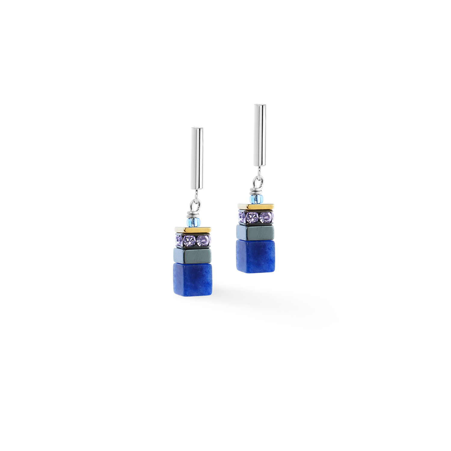 Boucles d'oreilles GeoCUBE® Precious Motion Blue Moon Bicolor