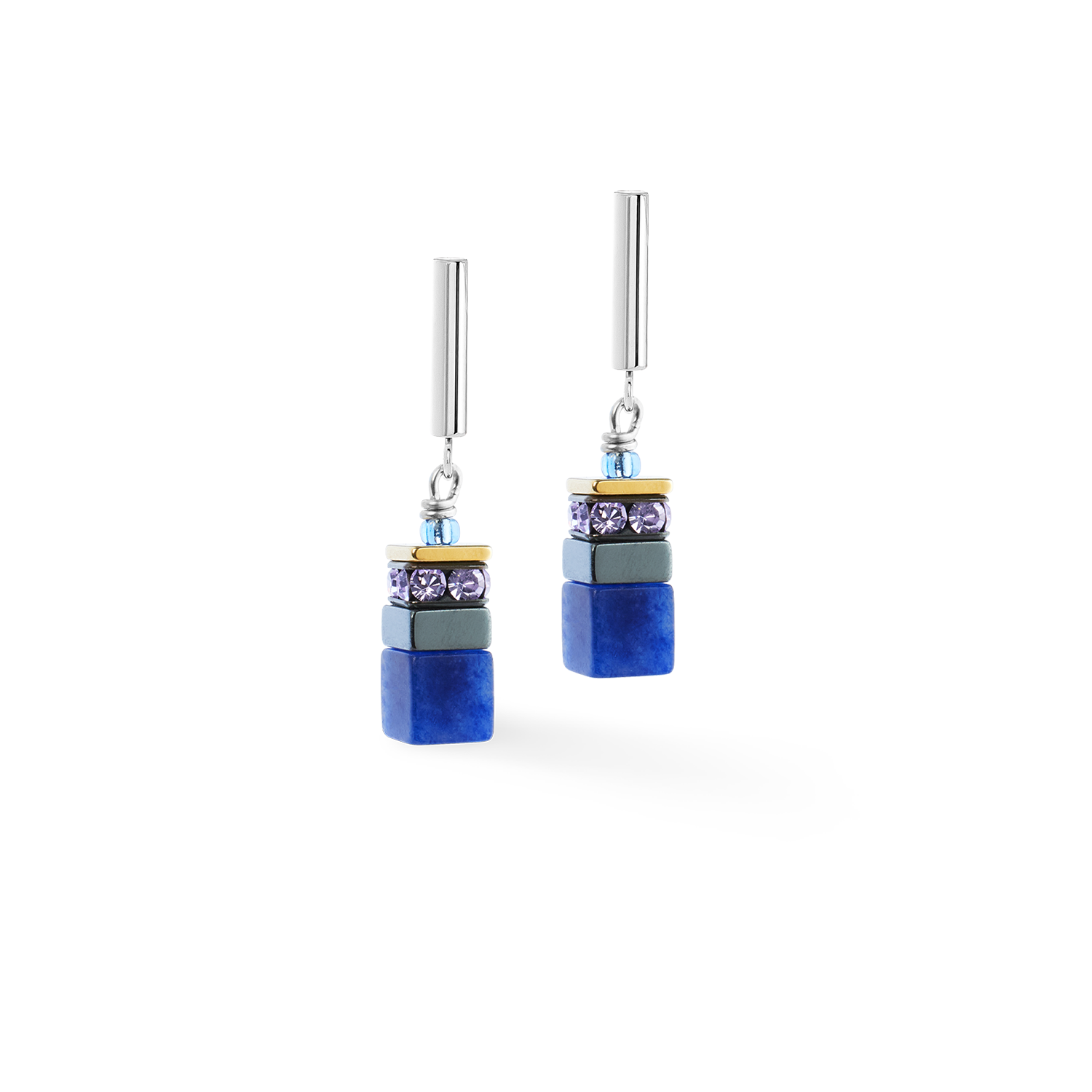 Boucles d'oreilles GeoCUBE® Precious Motion Blue Moon Bicolor