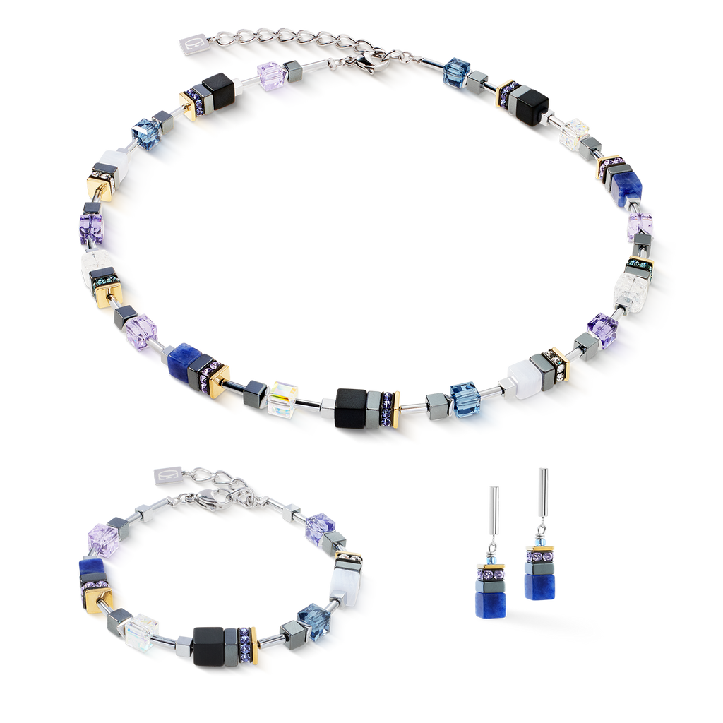 Boucles d'oreilles GeoCUBE® Precious Motion Blue Moon Bicolor