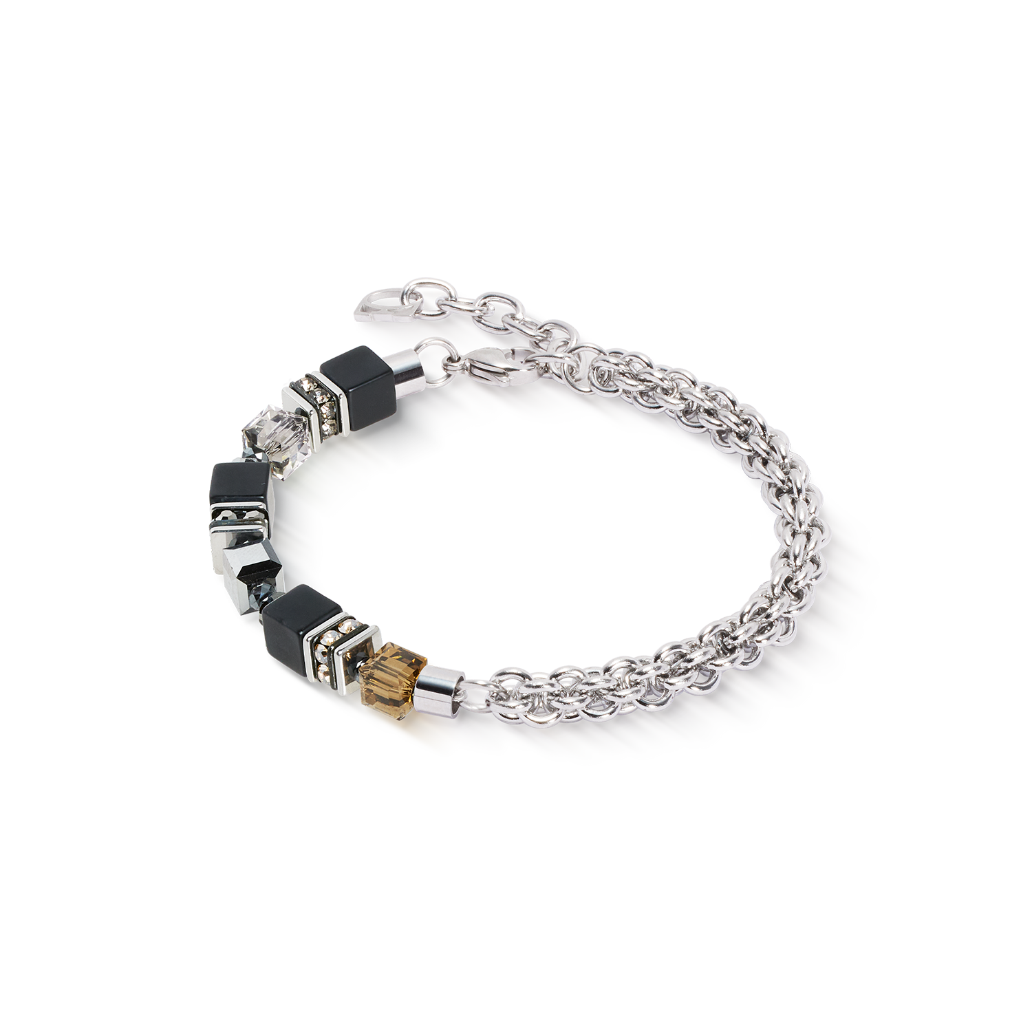 Bracelet GeoCUBE® Fusion hiver argent-noir