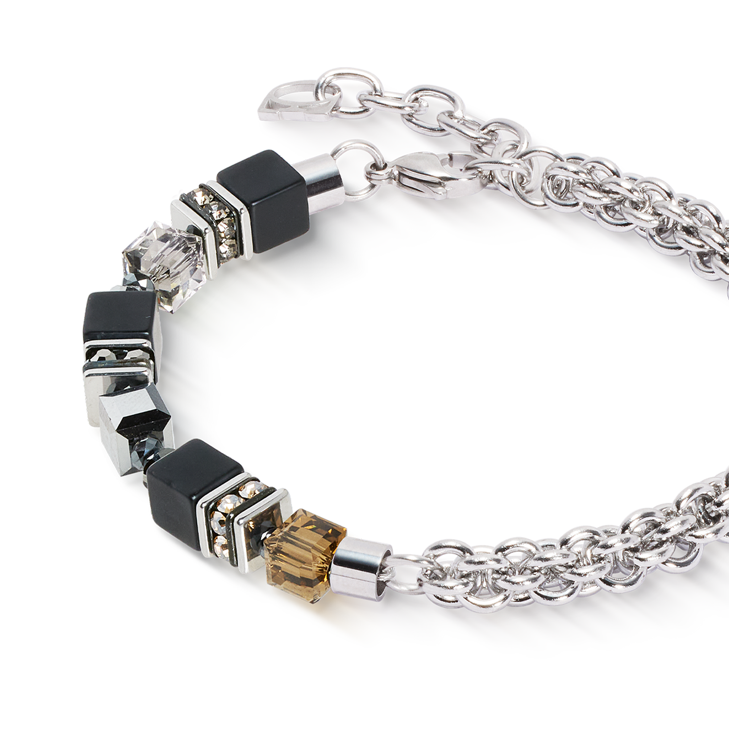 Bracelet GeoCUBE® Fusion hiver argent-noir