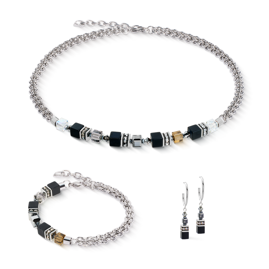 Bracelet GeoCUBE® Fusion hiver argent-noir