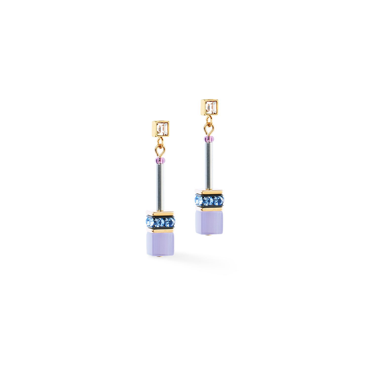 Boucles d'oreilles GeoCUBE® Iconic Chain Mystic Orchid or