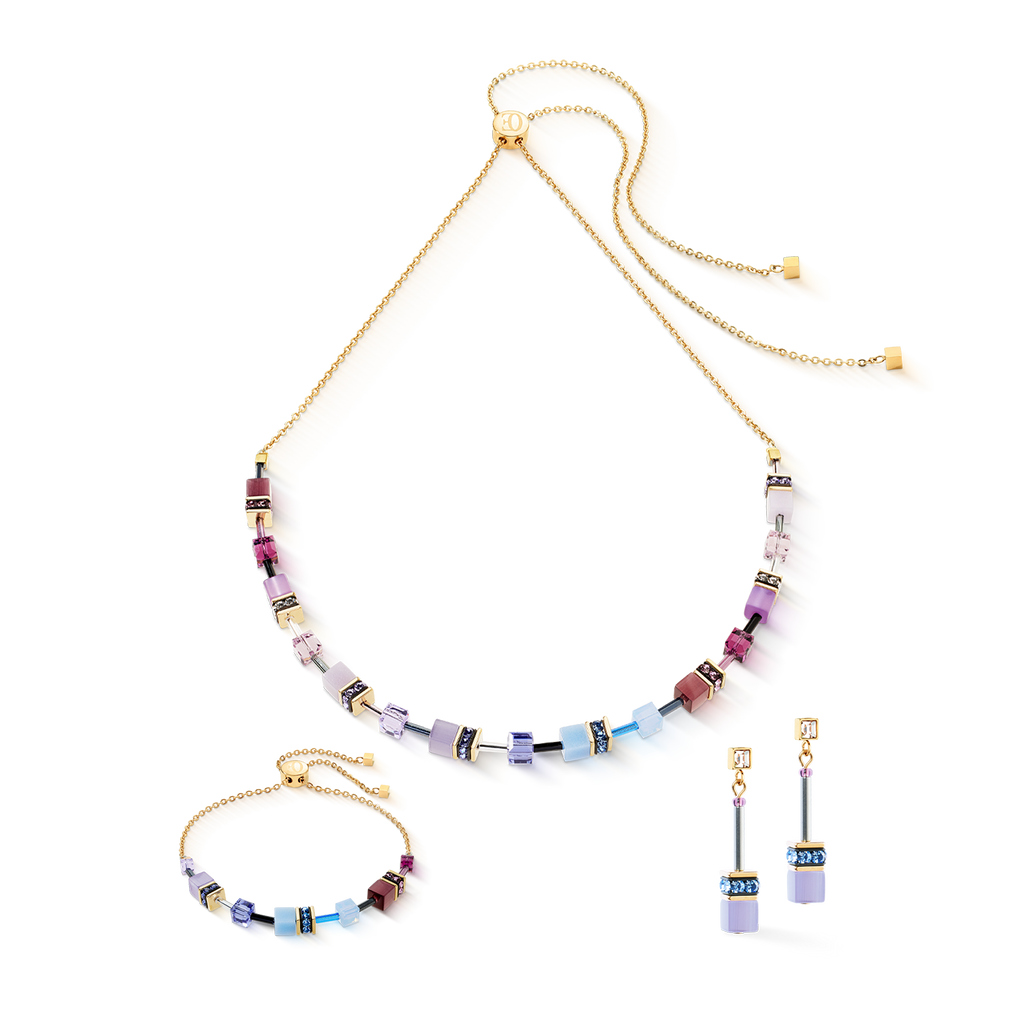 Boucles d'oreilles GeoCUBE® Iconic Chain Mystic Orchid or
