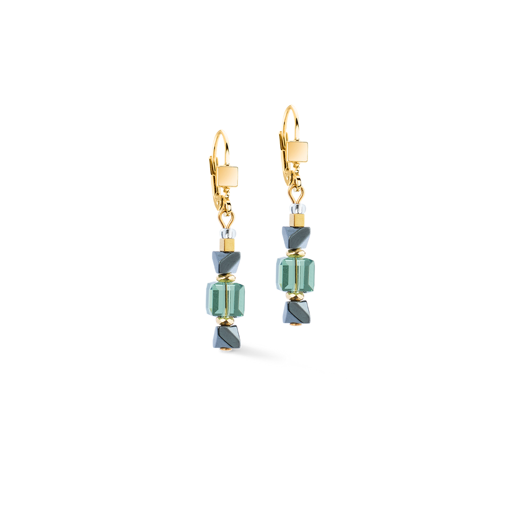 Boucles d'oreilles Precious Shape Mix vert-turquoise
