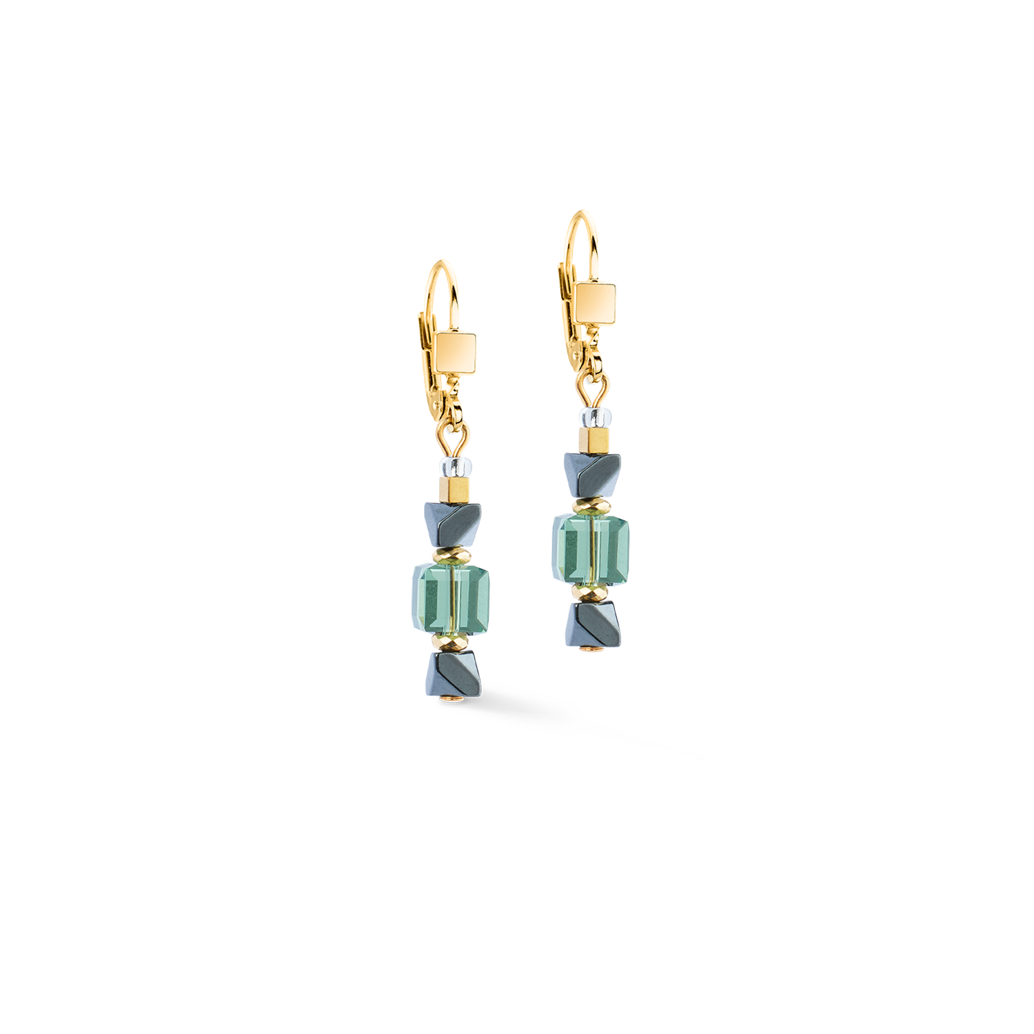 Boucles d'oreilles Precious Shape Mix vert-turquoise